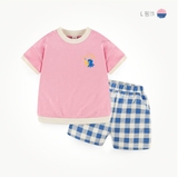 Bộ cotton hè logo ngực bạch tuộc thổi kèn bé trai bé gái MM. HA4560