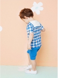 Quần cotton trơn xanh tag 3 màu bé trai Hej. HA2868
