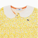 Váy cotton cổ sen hoa vàng cam bé gái Cún xanh baby. HA2230