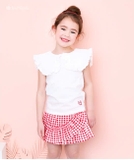 Áo cotton cổ sen vuông bèo bé gái Andi. HA3443