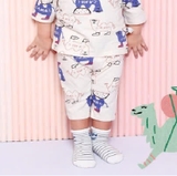 Quần lửng cotton xước họa tiết voi bé trai bé gái MM. HA4311