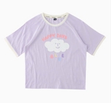 Bộ cotton mềm đám mây tím bé gái Cún xanh. HA2207