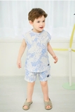 Bộ cotton hoa lá bé trai bé gái Jelis. HA3405