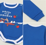 Body cotton tam giác dài tay Monkey, lion bé trai bé gái Miffy. HA0831