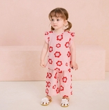 Quần sớ lửng cotton xước hoa cười bé gái MM. HA0859