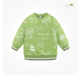 Áo nỉ da cá bé trai bé gái họa tiết ong nền cốm MM. HA2596