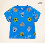 Áo cotton họa tiết hổ báo sư tử bé trai bé gái Moli. HA3206