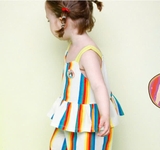 Áo cotton hai dây xòe váy cầu vông bé gái Moli. HA5106