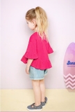 Áo cotton tay gấu bèo bé gái Jelis. HA2108