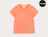 Áo cotton trơn thêu chữ Hej gấu áo bé trai. HA2898