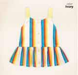 Áo cotton hai dây xòe váy cầu vông bé gái Moli. HA5106