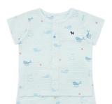 Áo cotton giấy mềm bé trai bé gái Cún xanh baby. HA4816