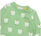 Áo nỉ da cá mềm họa tiết cún bông bé trai bé gái Cún xanh baby. HA4701