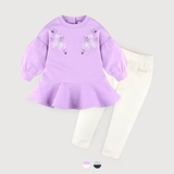 Set áo váy thêu hoa + quần leg Mi-lk Mile. HA0591 (2 màu)