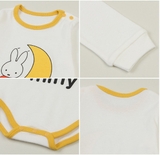 Body cotton tam giác dài tay thỏ trắng bé trai bé gái Miffy. HA0838