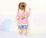 Bộ cotton hè logo ngực bạch tuộc thổi kèn bé trai bé gái MM. HA4560