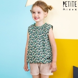 Bộ áo hoa xanh quần đũi nơ Pe-tite Mieu. HA0483