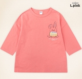 Áo thun cotton dài tay logo ngực thỏ bé trai bé gái Moli. HA3985