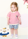 Bộ cotton hè logo ngực bạch tuộc thổi kèn bé trai bé gái MM. HA4560