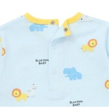 Body cotton họa tiết con vật bé trai bé gái Cún xanh baby. HA1645