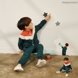 Áo khoác nỉ da cá kéo khóa phối màu thể thao bé trai Happyland. HA1991