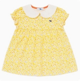 Váy cotton cổ sen hoa vàng cam bé gái Cún xanh baby. HA2230