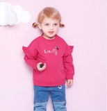 Áo nỉ da cá bé gái chữ Lovely MM. HA1333