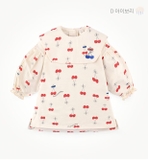 Áo bé gái nỉ da cá cổ vuông thủy thủ họa tiết cherry MM. HA4132