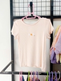 Áo thun tăm cotton cộc tay hoa cúc bé gái Aga. HA4996