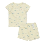 Bộ cotton giấy cộc bé trai bé gái Cún xanh + Mink baby. HA4997