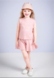 Bộ cotton xước quần giả váy The love is true bé gái Jelis. HA3338