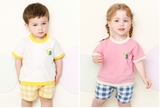 Bộ cotton hè logo ngực bạch tuộc thổi kèn bé trai bé gái MM. HA4560