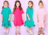 Váy cotton trơn bèo điệu chân váy bé gái Andi. HA2244