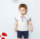 Áo cotton có cổ phối kẻ bé trai MM. HA1132