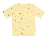 Áo cotton giấy tay lỡ bé trai bé gái Cún xanh baby + Mink. HA4826