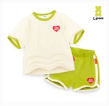 Bộ cotton logo ngực Care bear gấu lưng bé trai bé gái Jelis. HA5159