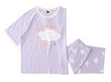 Bộ cotton mềm đám mây tím bé gái Cún xanh. HA2207