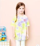 Áo váy cotton cầu vông logo Love bae bé gái Andi. HA4774