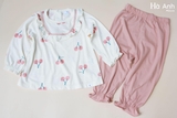 Bộ cotton áo hoạ tiết cherry + quần alibaba Pim-po-llo xuất Hàn - HA0611