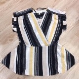 Áo sơ mi cổ vạt chéo dáng peplum Monteau xuất Mỹ. HA1037 (5 màu)