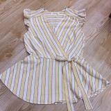 Áo sơ mi cổ vạt chéo dáng peplum Monteau xuất Mỹ. HA1037 (5 màu)
