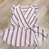 Áo sơ mi cổ vạt chéo dáng peplum Monteau xuất Mỹ. HA1037 (5 màu)