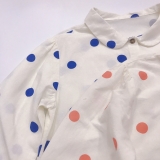 Áo sơ mi bé gái Laughing Child chấm bi xuất Hàn. HA1374 (2 Màu)