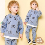 Bộ nỉ da cá họa tiết mèo MM. HA0580 (2 màu)