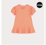 Áo váy cotton xước bé gái in chữ Hej cherry. HA2892