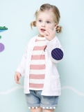 Áo cardigan cotton xước dày dặn bé trai bé gái lưng in bạch tuộc MM. HA1224