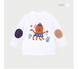 Áo cardigan cotton xước dày dặn bé trai bé gái lưng in bạch tuộc MM. HA1224