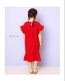 Váy tay bèo đính hoa ngực muslin bé gái Andi. HA3269