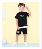 Bộ cotton chữ Race phối sọc trắng bé trai bé gái Andi. HA2308