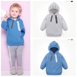 Áo nỉ da cá bé trai bé gái có mũ dây chữ MM. HA3409